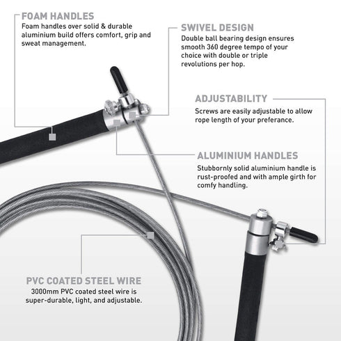 RDX C3 ADJUSTABLE SKIPPING ROPE/Slv-3